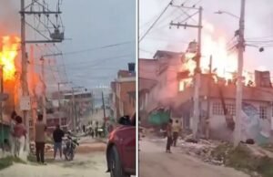 Emergência em Soacha: uma casa perto de uma fábrica de móveis foi destruída por um incêndio