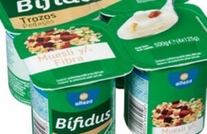 Notificação da AESAN relativa à presença de amêndoas não colhidas na rotulagem de vários ‘Yogur Bífidus Chunks Muesli and Fiber’