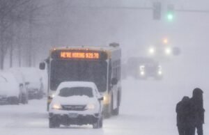 Neve e vento nos EUA, com ameaça de mau tempo