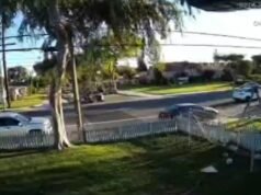 O vídeo captura um grave acidente em uma rua residencial de OC