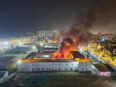 Incêndio começou em Maranguita: supostos rebeldes mobilizaram quatro bombeiros