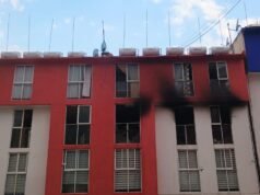 O incêndio no gabinete do prefeito Álvaro Obregón obrigou à evacuação de uma centena de moradores
