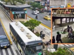 O carro capotou e atingiu duas pessoas na rua de Medellín: o motorista não tinha carteira de motorista