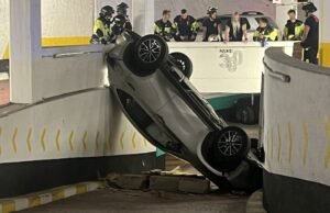 Duas pessoas ficaram feridas em um acidente estranho em um estacionamento de Madri