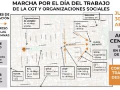 O mapa da marcha à Plaza de Mayo para o Dia do Trabalho convocada pela CGT