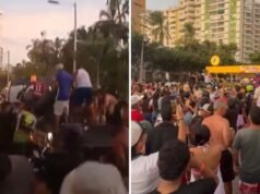 Caos no trabalho da polícia em El Rodadero de Santa Marta: as autoridades pararam as motos que não paravam bem e os cidadãos retiraram os guindastes.