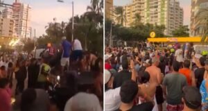 Caos no trabalho da polícia em El Rodadero de Santa Marta: as autoridades pararam as motos que não paravam bem e os cidadãos retiraram os guindastes.