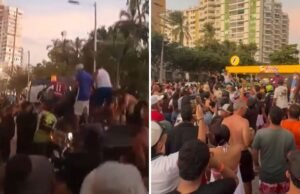 Caos no trabalho da polícia em El Rodadero de Santa Marta: as autoridades pararam as motos que não paravam bem e os cidadãos retiraram os guindastes.