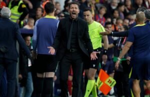 A reação poderosa de Cholo Simeone ao chute forte de Thiago Almada contra o Barcelona