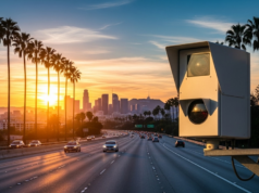 Los Angeles fortalece a segurança no trânsito com 125 radares e multas de até 500 dólares por excesso de velocidade.