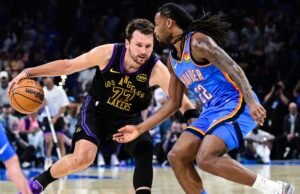 Luka Doncic, do Lakers, está fora do Thunder devido a uma lesão no pescoço