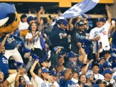 Os Dodgers são realmente populares? Até os Lakers estão de olho neles. Acima.