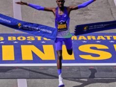 Os quenianos John Korir e Sharon Lokedi repetem a vitória na Maratona de Boston