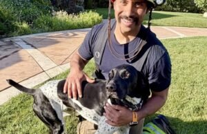 O latido implacável do cachorro corajoso salvou a família do Condado de Orange do incêndio, diz o proprietário