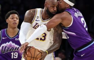 O Lakers venceu o Jazz e abriu os playoffs com um jogo em casa contra o Houston