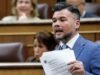 Rufián não fala mais sobre a lei e admite que a ordem contra Zapatero está “muito bem escrita”: “Se for verdade, é um provérbio”
