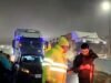 Trânsito na rodovia Dellepiane: um caminhão bateu em um carro e houve engarrafamento