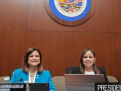 A vice-presidente Karin Herrera lidera a delegação da Guatemala à reunião da OEA sobre tráfico de pessoas