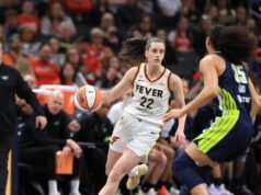 Caitlin Clark está bem após um susto de lesão no jogo da pré-temporada