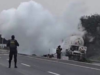 Um derramamento de GLP em um caminhão de transporte forçou o fechamento da rodovia Huaral-Chancay e desencadeou uma operação de emergência com bombeiros e policiais.