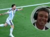 O erro de Marcelo Gallardo comemora o primeiro gol de Messi contra a Argélia na estreia na Copa do Mundo de 2026