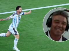 O erro de Marcelo Gallardo comemora o primeiro gol de Messi contra a Argélia na estreia na Copa do Mundo de 2026