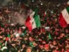 Montanha tricolor no Anjo da Independência pela vitória do México sobre a Coreia na Copa do Mundo