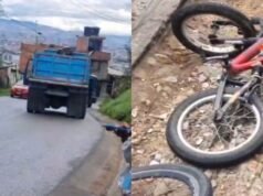Dois menores ficaram feridos em um grande acidente em Usaquén, Bogotá, depois que um caminhão basculante bateu em Tibabita 2