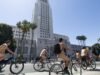 Dois tiros de espingarda de ar comprimido em um passeio de bicicleta no centro de Los Angeles; preso