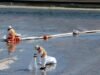 A água do incêndio em Boyle Heights está enviando espuma para o rio Los Angeles