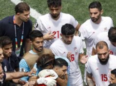 A seleção iraniana deixou uma nota agradecendo a Los Angeles por sediar a Copa do Mundo