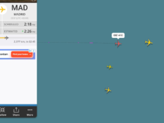 O voo da Iberia que transporta a bordo o campeão mundial da Seleção Espanhola é o mais seguido no Flightradar: mais de 8.000 pessoas acompanham a sua viagem.