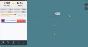 O voo da Iberia que transporta a bordo o campeão mundial da Seleção Espanhola é o mais seguido no Flightradar: mais de 8.000 pessoas acompanham a sua viagem.
