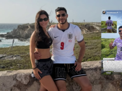 A esposa de Raúl Jiménez responde às críticas por usar a camisa inglesa: “Somos cem por cento mexicanos”