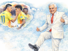 Jorge Barón garantiu que cumpriu a promessa com a seleção colombiana, apesar de ter perdido as quartas de final: vai chutar de novo?