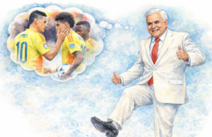 Jorge Barón garantiu que cumpriu a promessa com a seleção colombiana, apesar de ter perdido as quartas de final: vai chutar de novo?