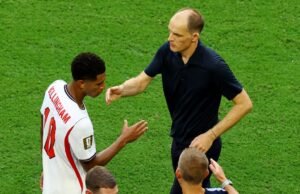 Houve tensão na Inglaterra por causa do cruzamento entre o técnico Thomas Tuchel e a figura de proa Jude Bellingham após chegar às semifinais da Copa do Mundo.