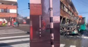 Incêndio em ônibus no centro de Barranquilla causou pânico pela manhã