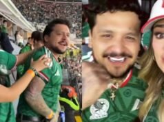 Nodal criticado por ignorar Ángela Aguilar e comemora com carinho o gol do México contra o Equador com María José