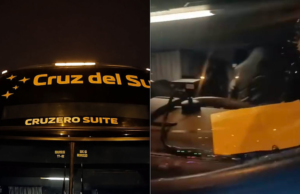 Eles atiraram contra um ônibus da empresa Cruz del Sur na Panamericana Norte e feriram o motorista