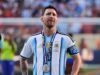 Lionel Messi chegou a Rosário após sua participação na Copa do Mundo