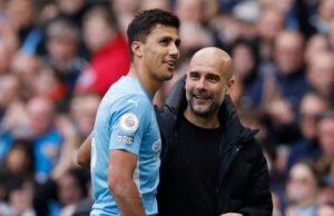 O dia em que Pep Guardiola anunciou que Rodri retornará ao seu melhor nível para a Copa do Mundo de 2026 após a lesão.