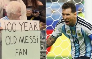 Ele tem 100 anos, acompanha Messi desde que chegou a Miami e sua saudação em campo foi a sensação da partida contra a Áustria.