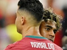 A reação de Lamine Yamal a Cristiano Ronaldo, que começou a chorar após a eliminação de Portugal da Copa do Mundo de 2026.