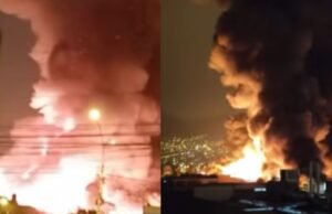 Incêndio em Los Olivos: incêndio consome fábrica de produtos cosméticos