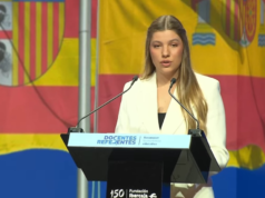 A Infanta Sofía relembra um filme de sua infância em seu primeiro discurso: “Não ria, me fez passar para a terceira série”
