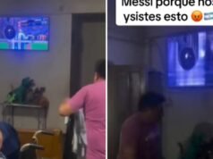 Torcedores mexicanos perdem o controle após a derrota da Argentina e destroem suas televisões na frente de toda a família