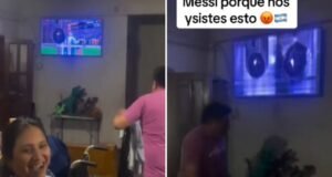 Torcedores mexicanos perdem o controle após a derrota da Argentina e destroem suas televisões na frente de toda a família
