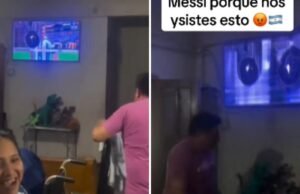 Torcedores mexicanos perdem o controle após a derrota da Argentina e destroem suas televisões na frente de toda a família