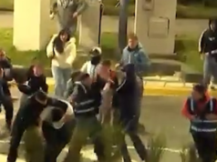 Em comemoração à vitória da Argentina, houve incidente e prisioneiros no Obelisco.